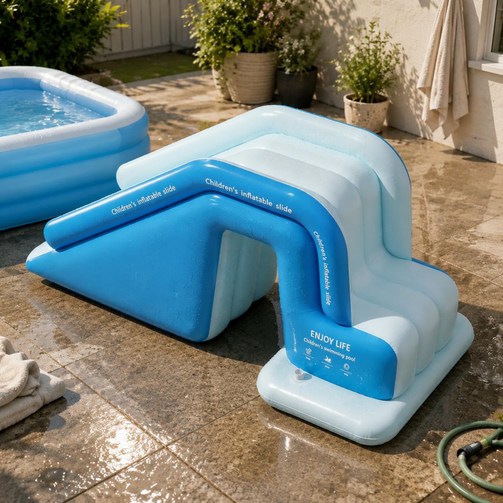 Inflatable Pool Slide Foldable - Kids Outdoor Nature Toys 评论和价格