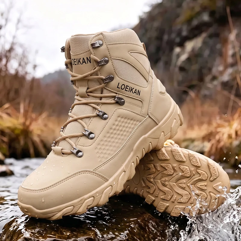Men High‑cut Tactical Boots PU - Kids Outdoor Shoes 评论和价格