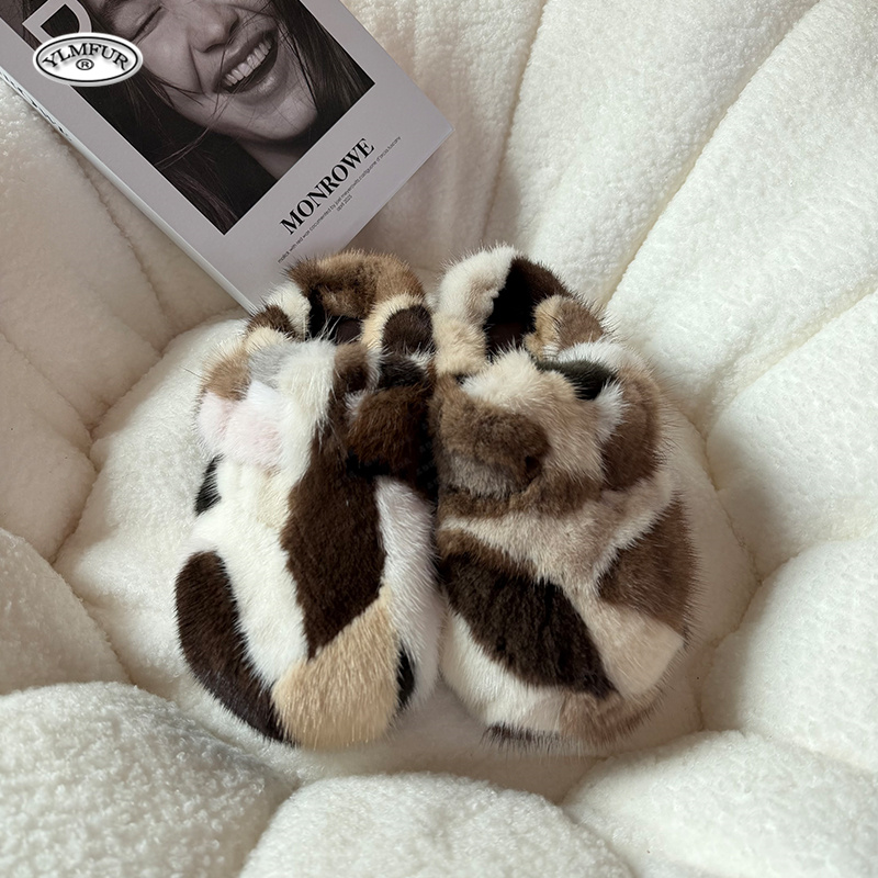 New Girl Luxury Mink Fur Slipp - Kids Outdoor Shoes 评论和价格
