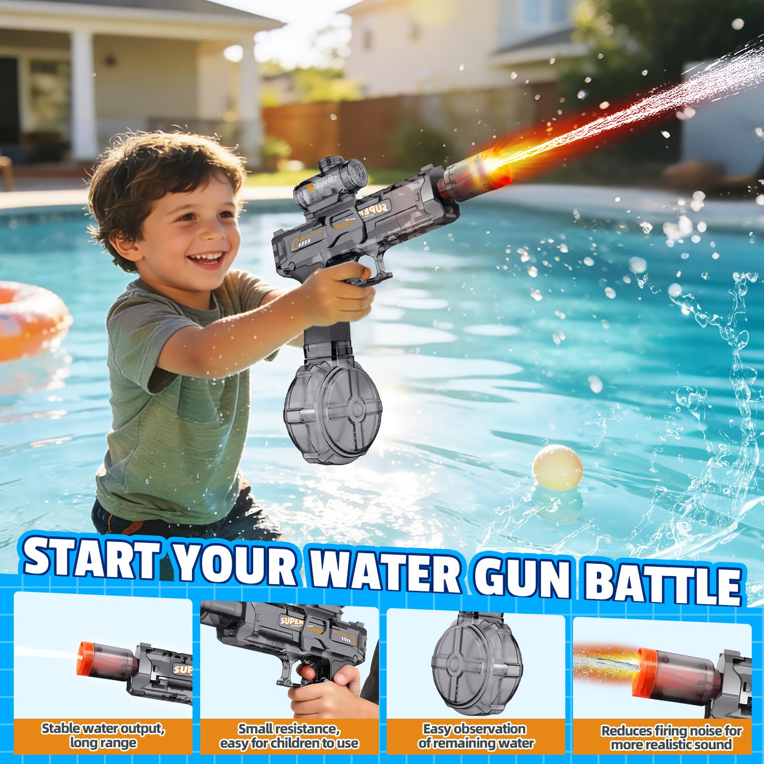 Electric Water Gun for Kids Ad - Water Gun Soaker 评论和价格