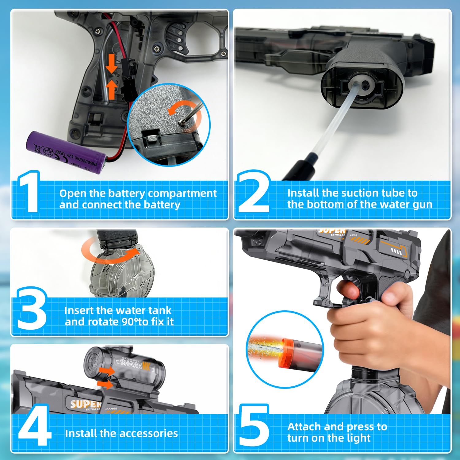 Electric Water Gun for Kids Ad - Water Gun Soaker 评论和价格